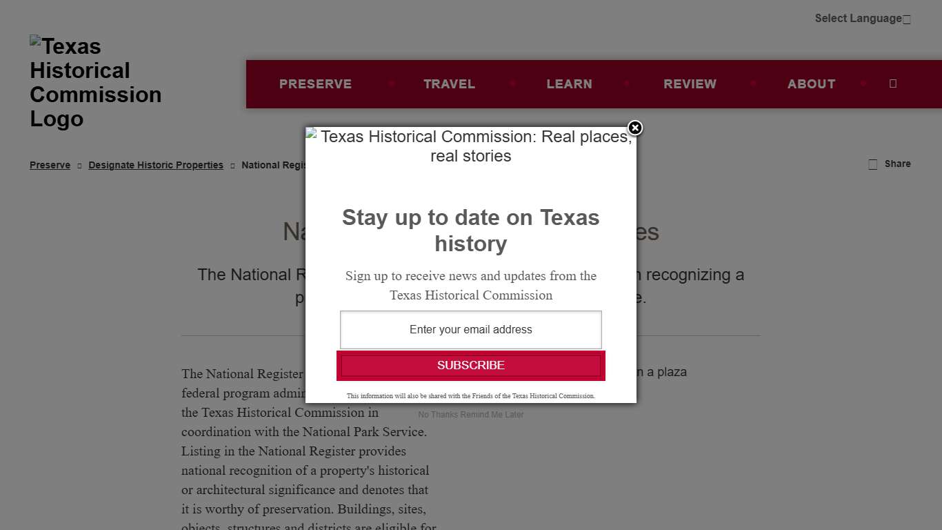 National Register of Historic Places | Texas Historical Commission
